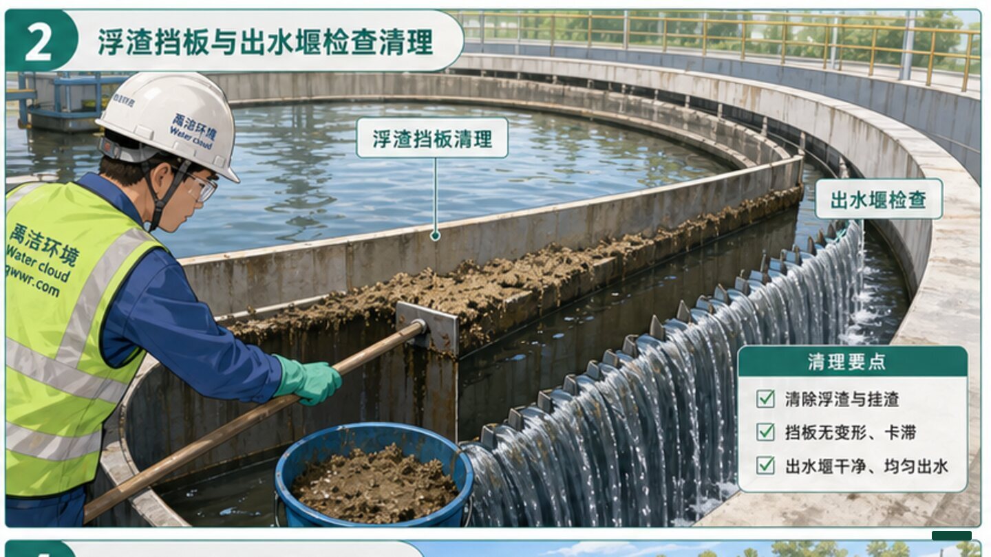浮渣挡板现场检查