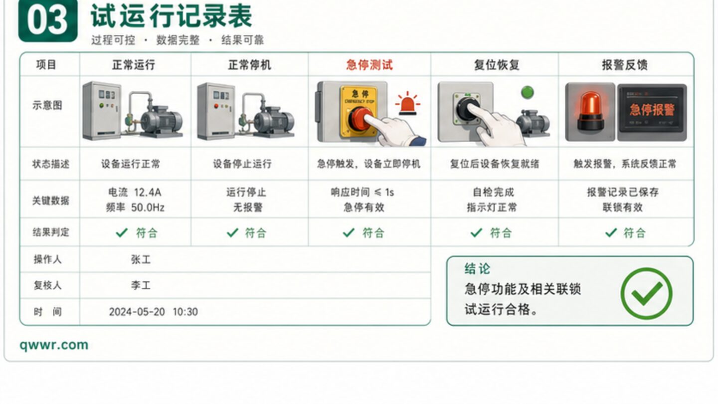 急停试运行数据复核