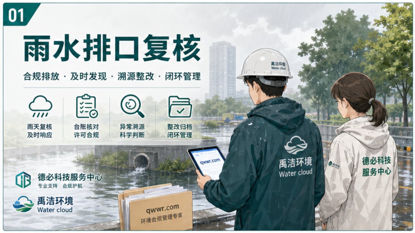 雨水排口排污许可台账与异常排水复核示意图