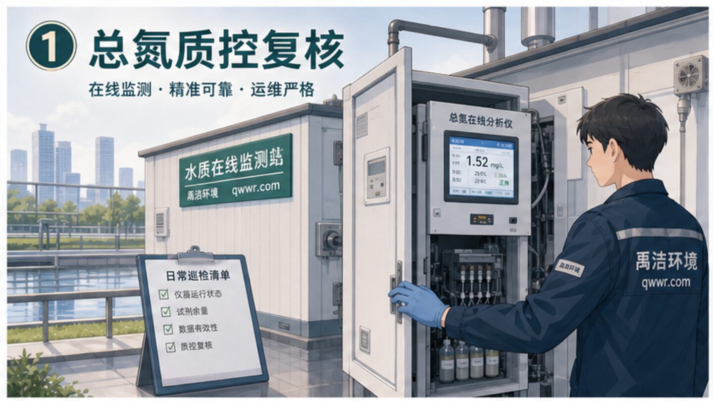 总氮在线仪紫外消解灯衰减与质控复核示意图