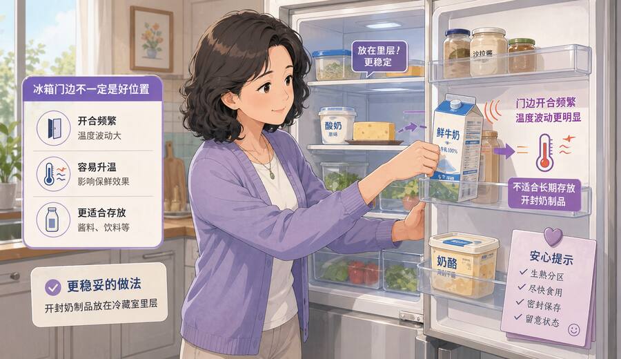 开封后的牛奶酸奶和奶酪 放进冰箱也别只看日期