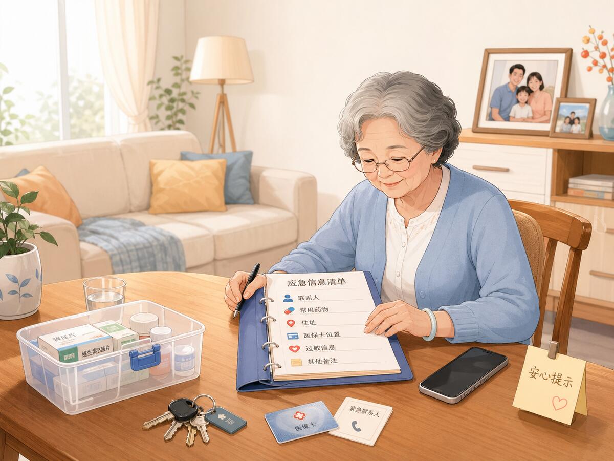 独居老人家里 最该提前准备的应急信息清单