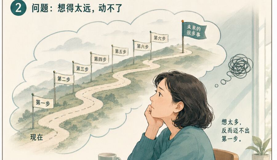 越想把后面几步都安排明白越停不下来 先写眼前这一步