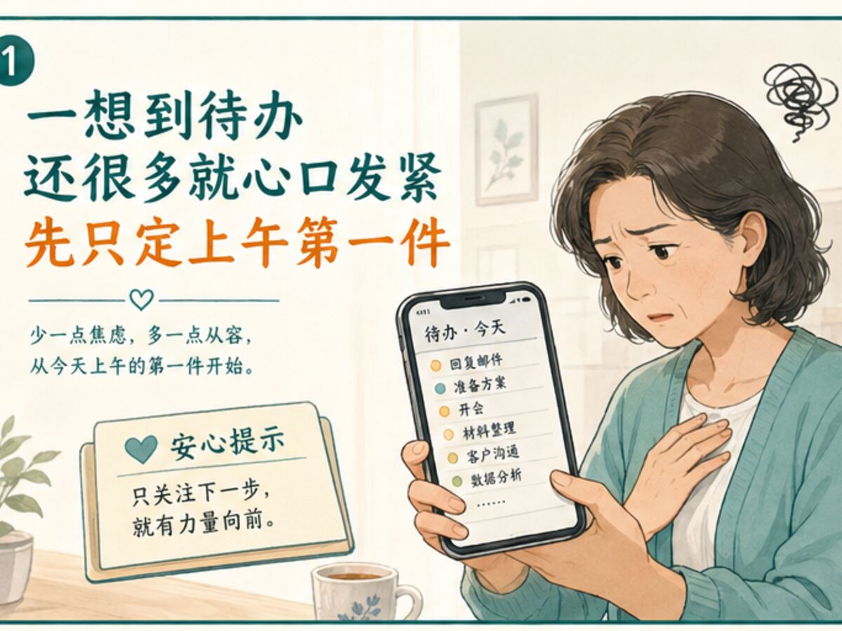 一想到待办还很多就心口发紧 先只定上午第一件