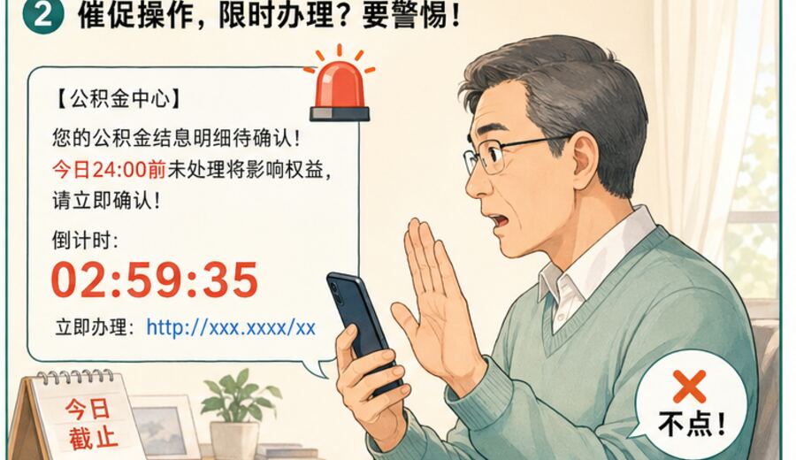 短信说你的公积金结息明细待确认 先别急着点链接