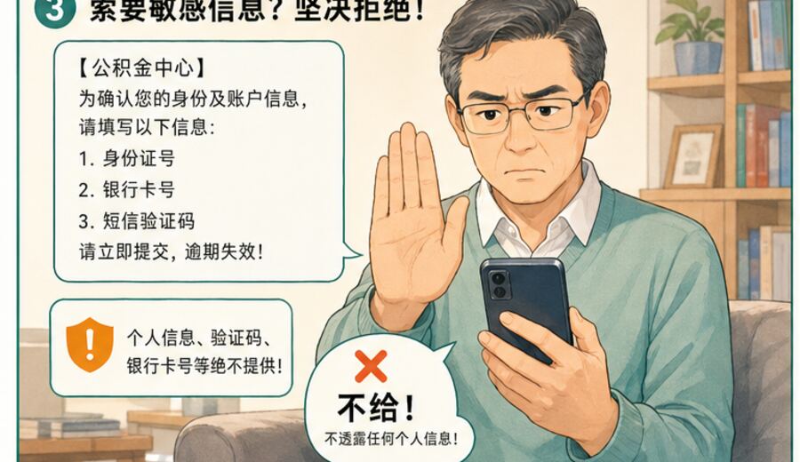 短信说你的公积金结息明细待确认 先别急着点链接