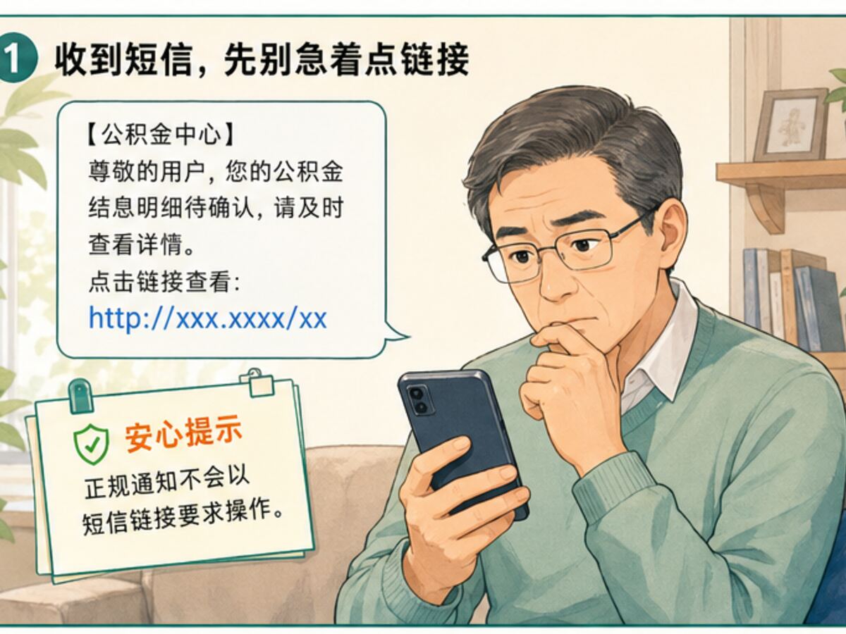 短信说你的公积金结息明细待确认 先别急着点链接