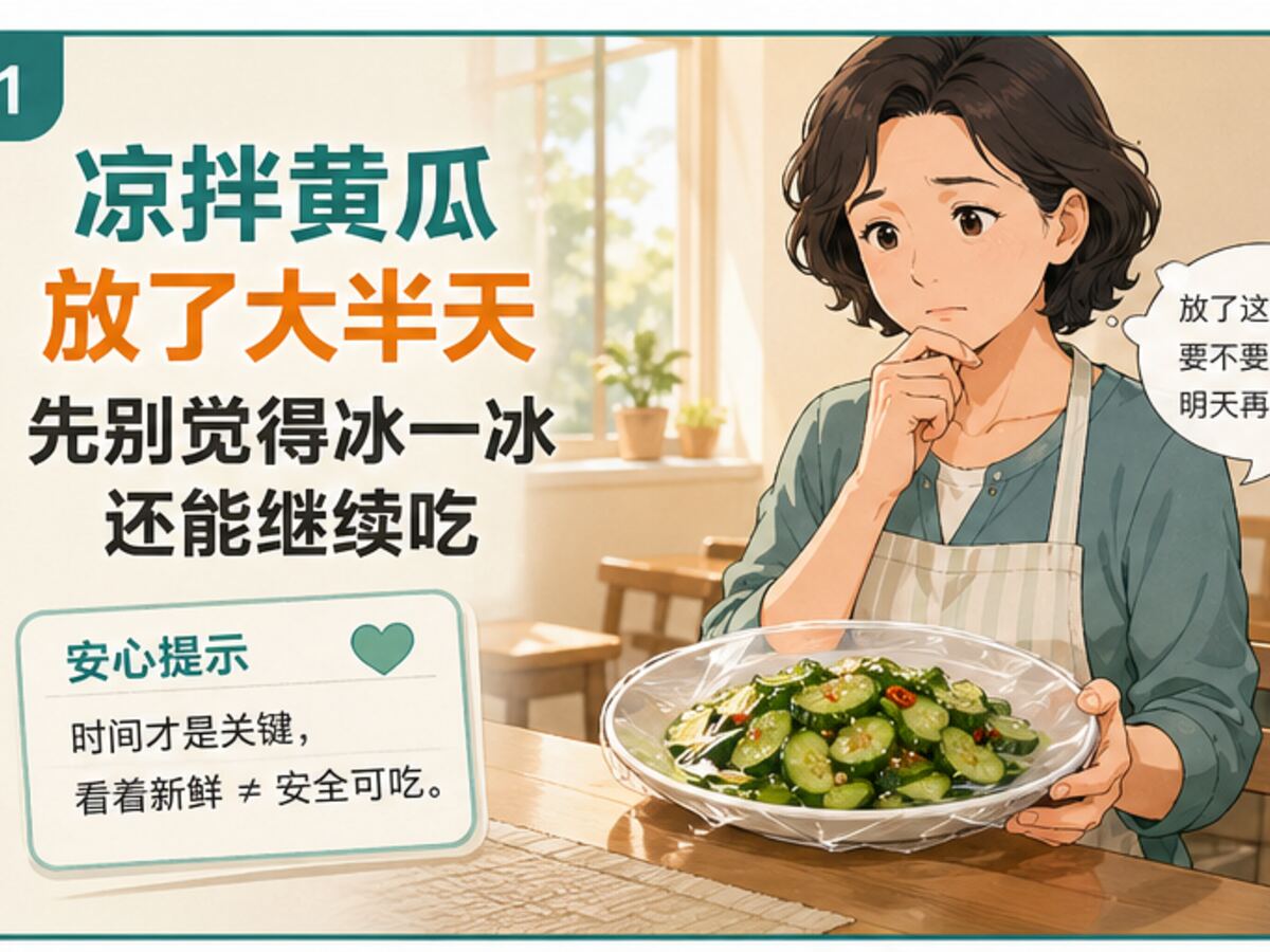 凉拌黄瓜放了大半天 先别觉得冰一冰还能继续吃
