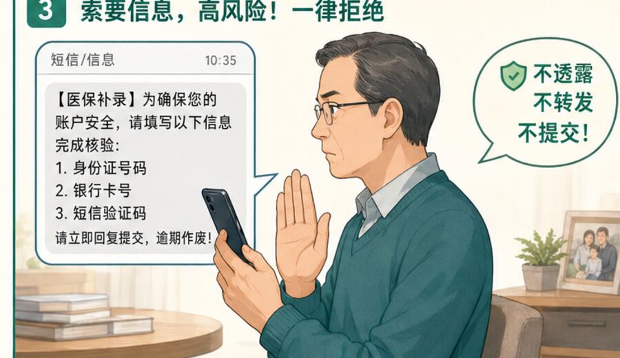 短信说你的医保报销回执待补录 先别急着点确认