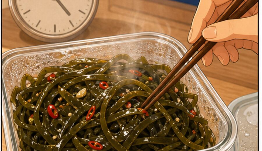 冷藏捞汁海带放了一夜 先别觉得第二天拌一拌就行