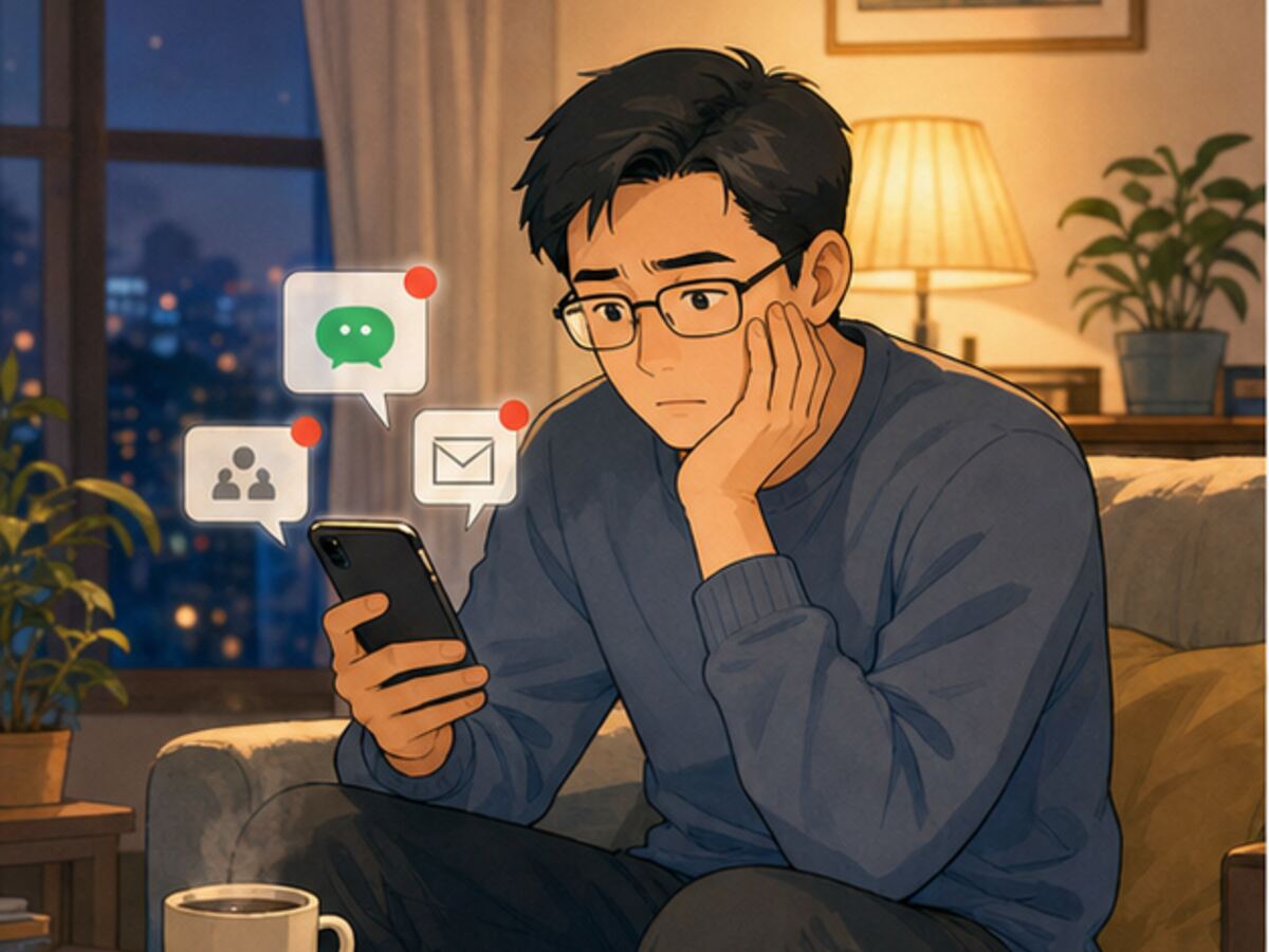 一坐下就忍不住继续想工作消息 先把最后一个动作做完