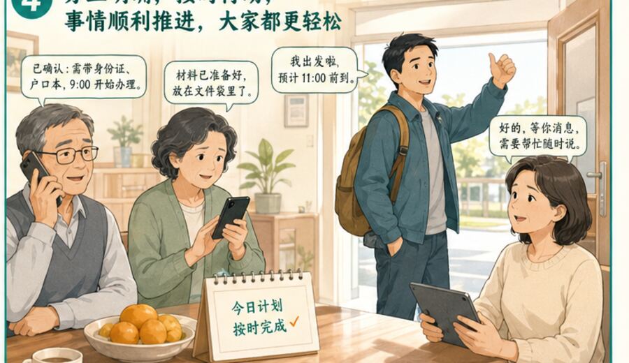 家里一说谁顺路去办一下就都怕撞时间 先把先后和时间排好