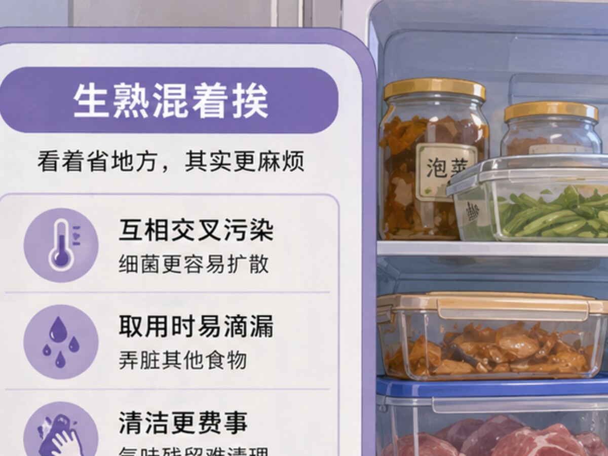生熟混着挤进冰箱 先别觉得省地方就更方便
