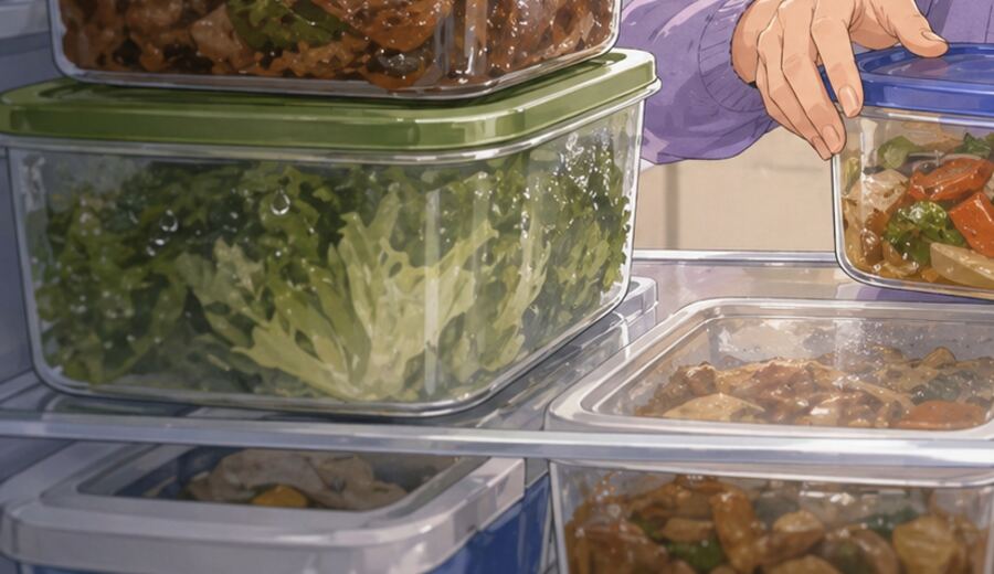 熟菜和生肉挤在一层 先别觉得塞得下就算放好了