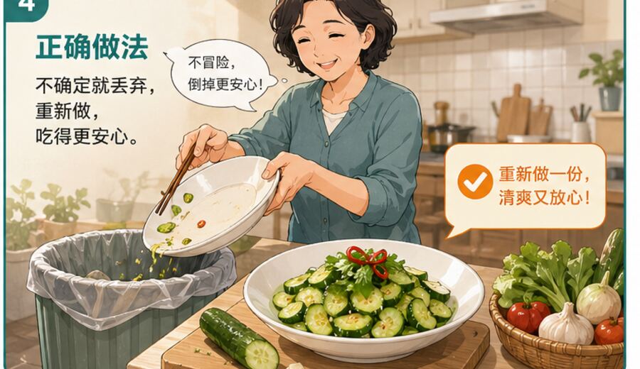 凉拌黄瓜放了大半天 先别觉得再拌一拌还能吃