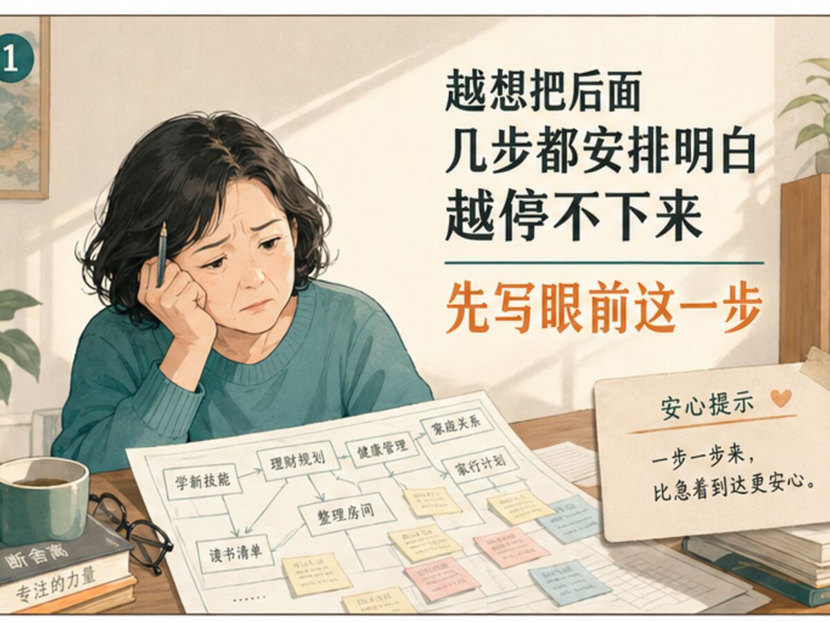 越想把后面几步都安排明白越停不下来 先把眼前这一步写下来