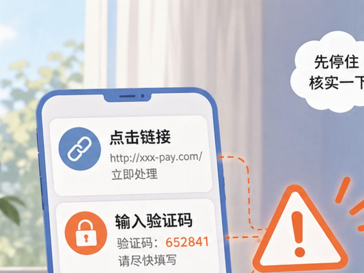陌生人催你点链接输验证码 先停住别顺着做下去