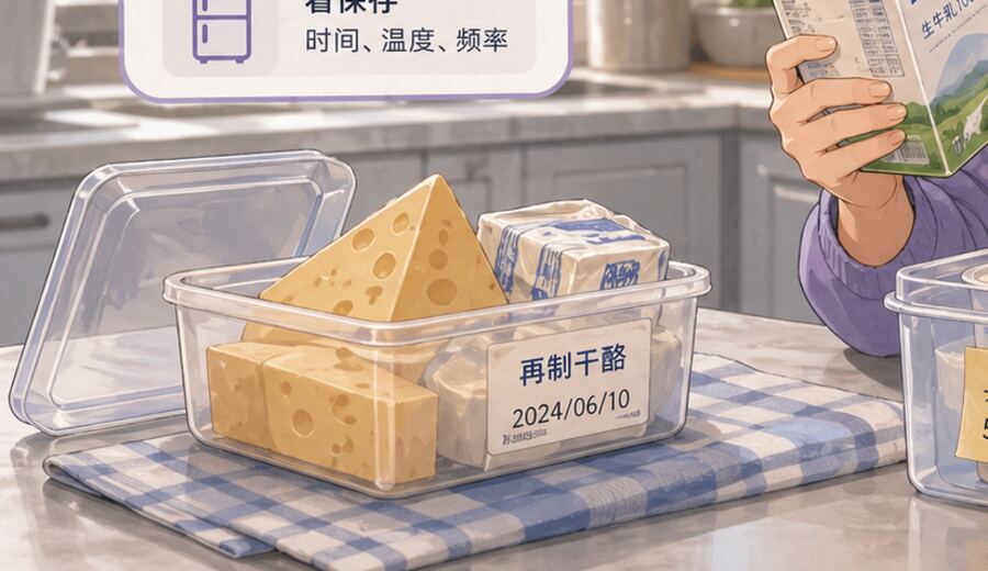 开封奶制品别放冰箱门边 先放冷藏里层更稳妥
