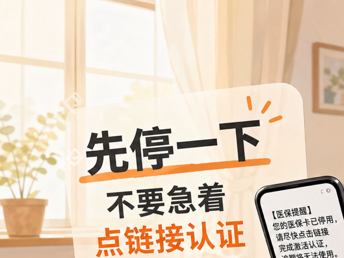短信说你的医保卡已停用 先别急着点链接认证