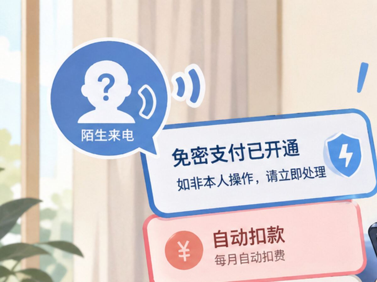 陌生来电说免密支付已开通 先停一下核实清楚再说