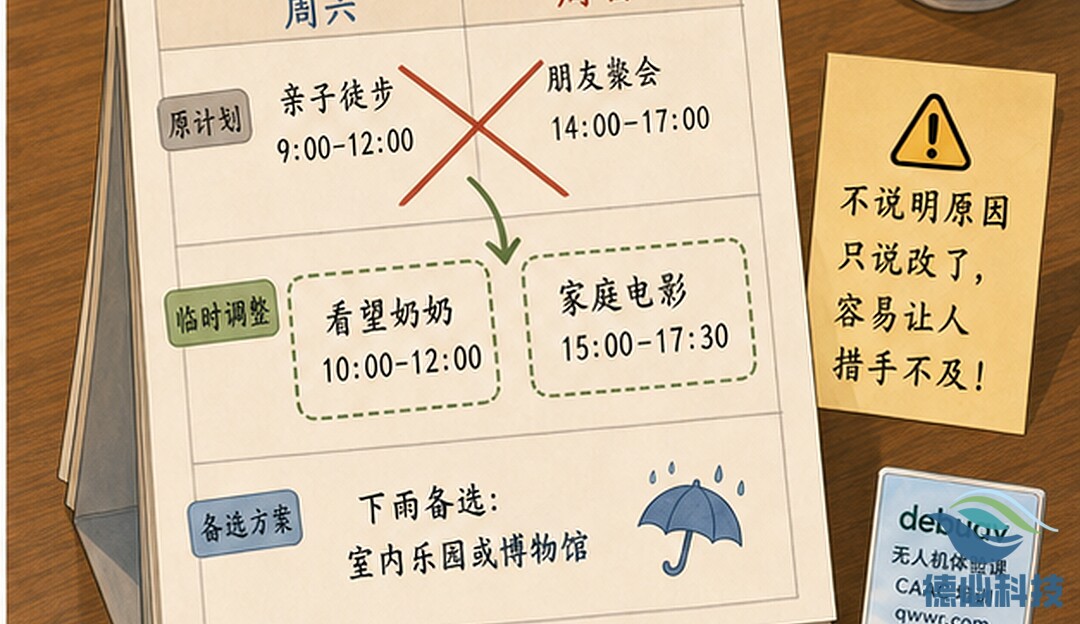 周末临时改计划 先把原因和新安排一起说