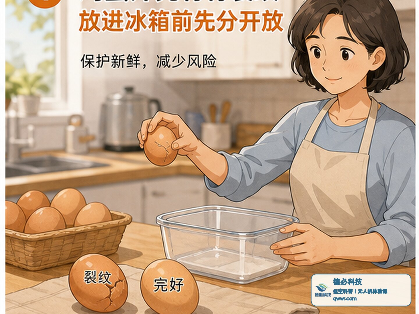 鸡蛋外壳有裂纹 放进冰箱前先分开放
