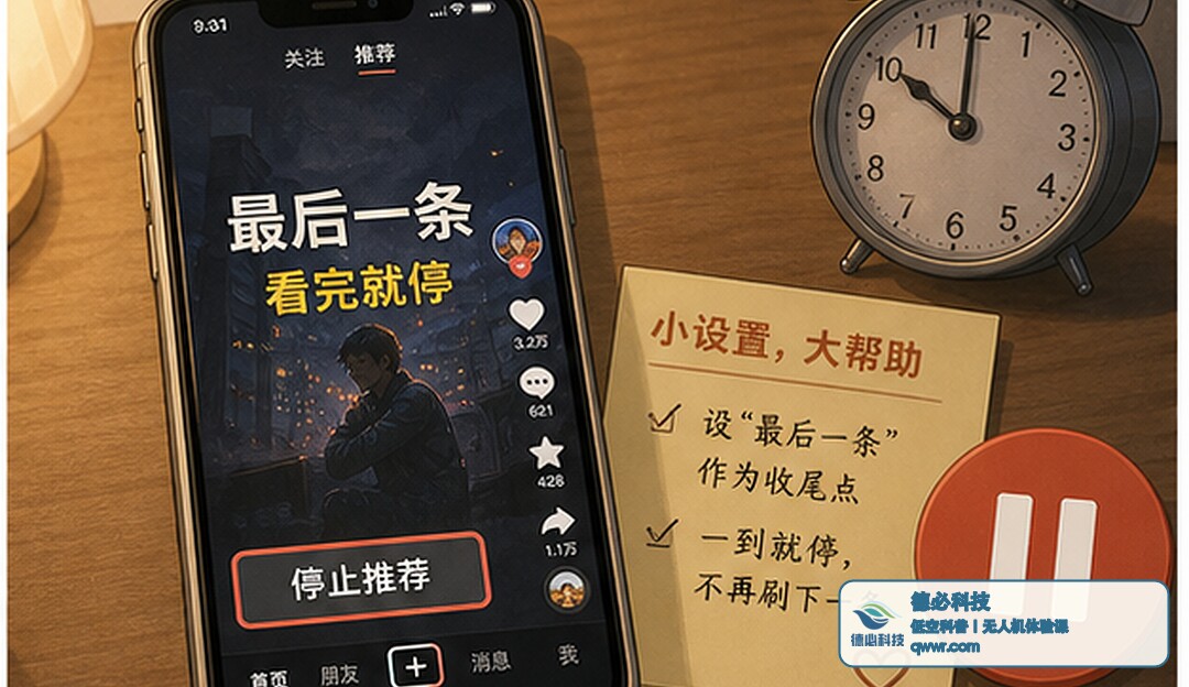 睡前刷到刺激情节停不下来 先给手机设个收尾点