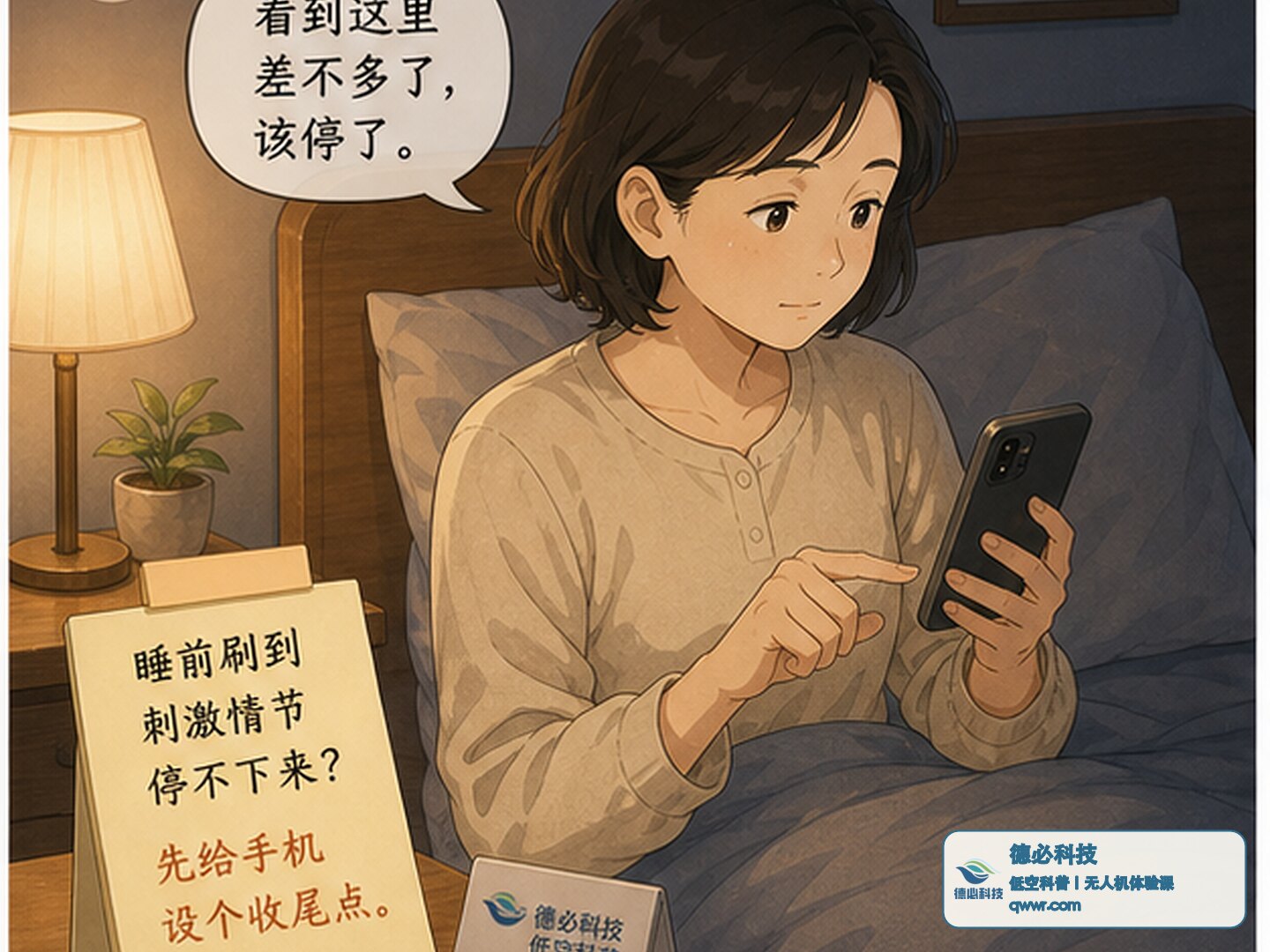 睡前刷到刺激情节停不下来 先给手机设个收尾点