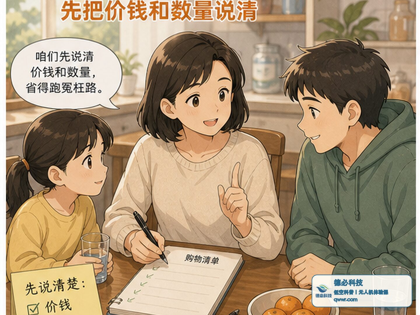 家里帮忙带东西 先把价钱和数量说清