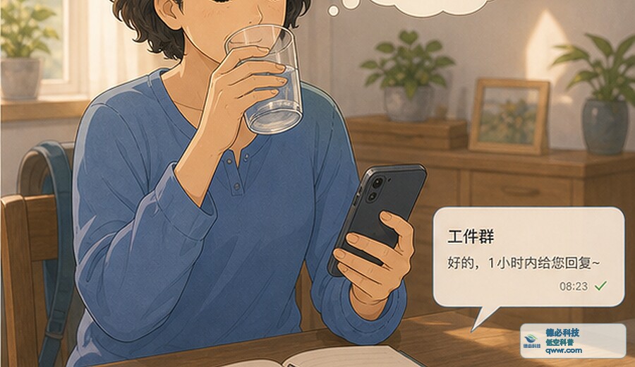 早上心里一紧就想赶紧回消息 先喝口水再说