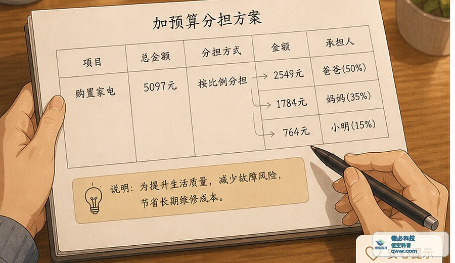 家里临时加预算前 先说明为什么