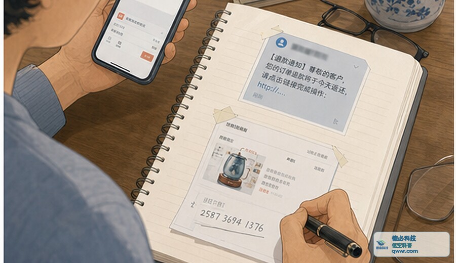 短信说订单退款 先回购物平台查