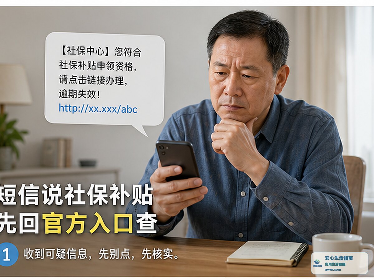 短信说社保补贴 先回官方入口查