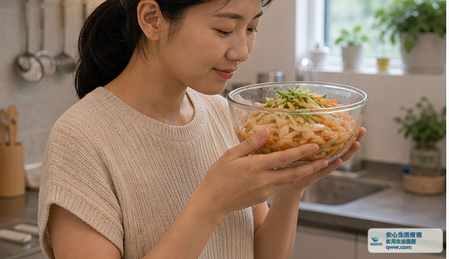 凉皮拌好久放 先看时间和气味