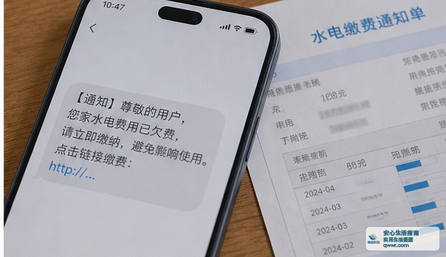 短信说水电欠费 先查官方账单