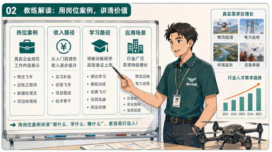 低空就业，先用哪类案例打动家长和学员