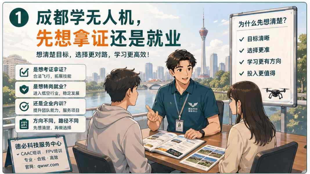成都学无人机，先想清楚是拿证还是就业