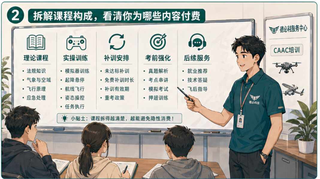 无人机培训费用，先拆课程再比价格