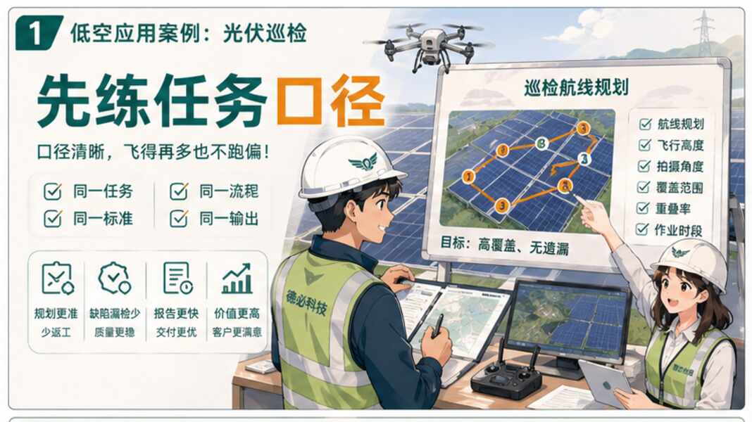 低空应用案例，光伏巡检为什么先练任务口径