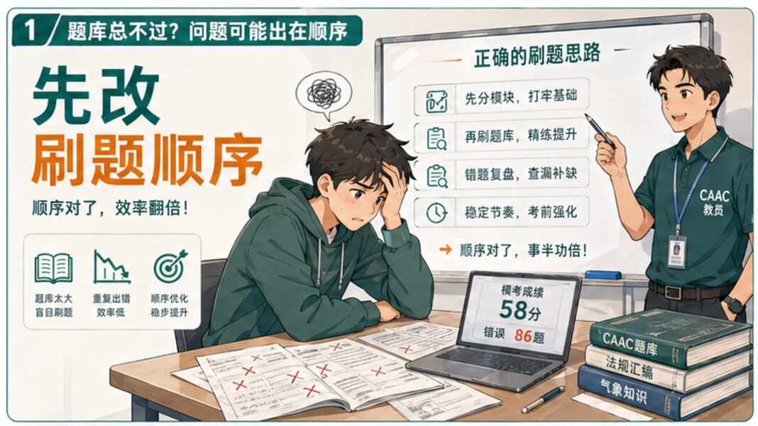 无人机题库总不过，先改刷题顺序