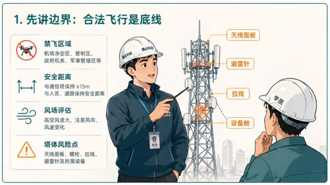 通信塔巡检，先讲禁飞边界和回传