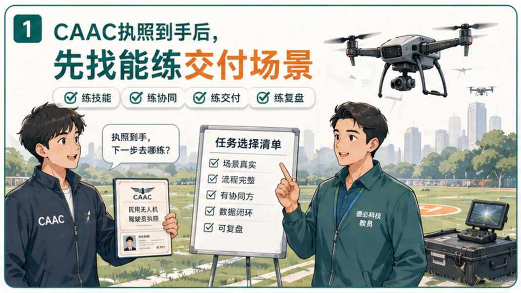 CAAC执照到手后，先找能练交付的场景