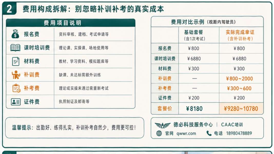 成都CAAC培训费用怎么看，先把补训补考算进去