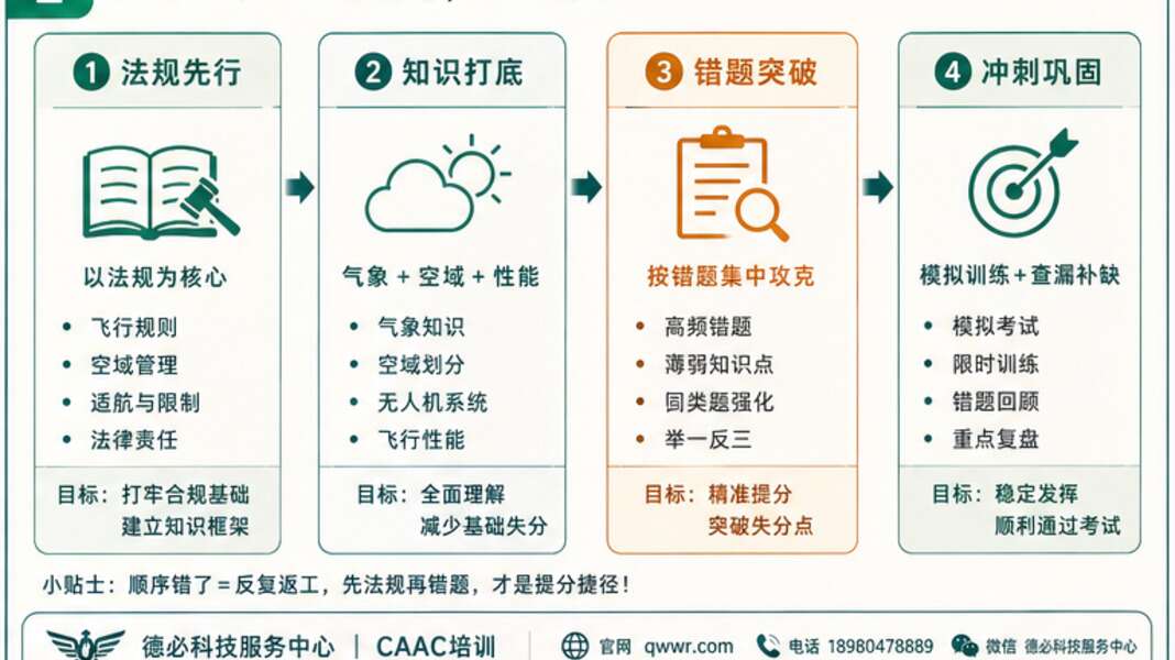 无人机题库练习顺序怎么排，先法规再错题