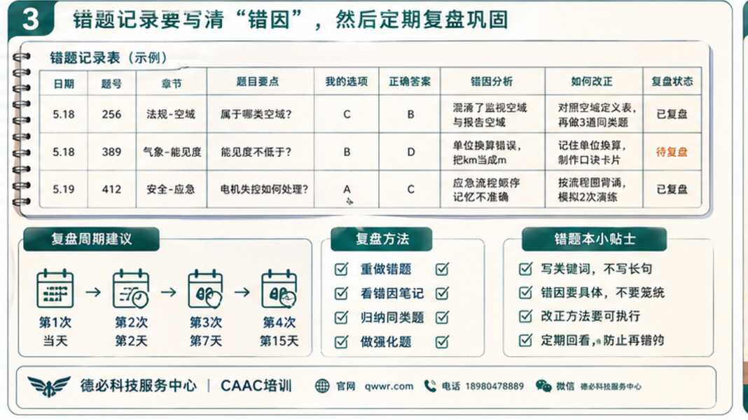无人机题库练习总是忘，先把章节和错因写下来