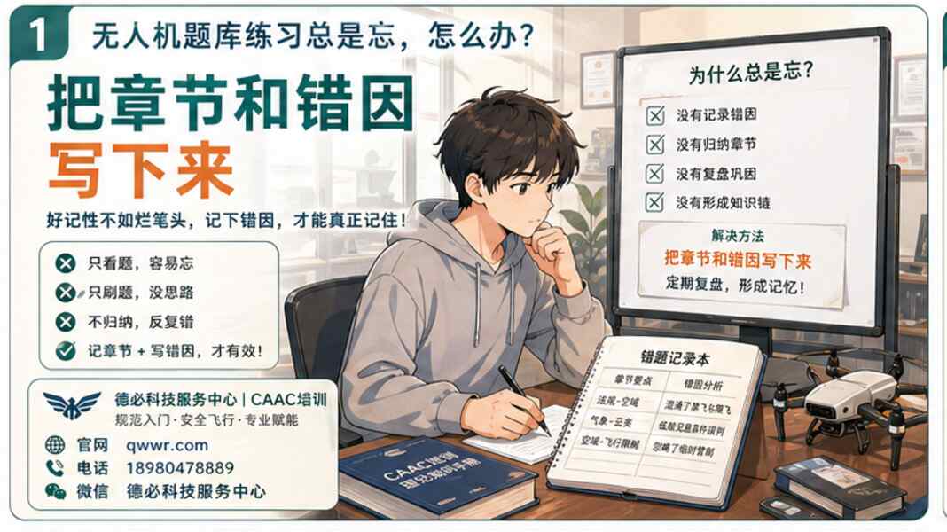 无人机题库练习总是忘，先把章节和错因写下来