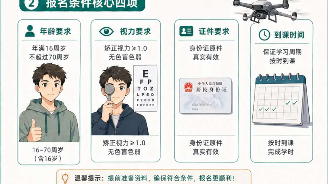 无人机执照报名怎么判断，先看年龄视力和出勤