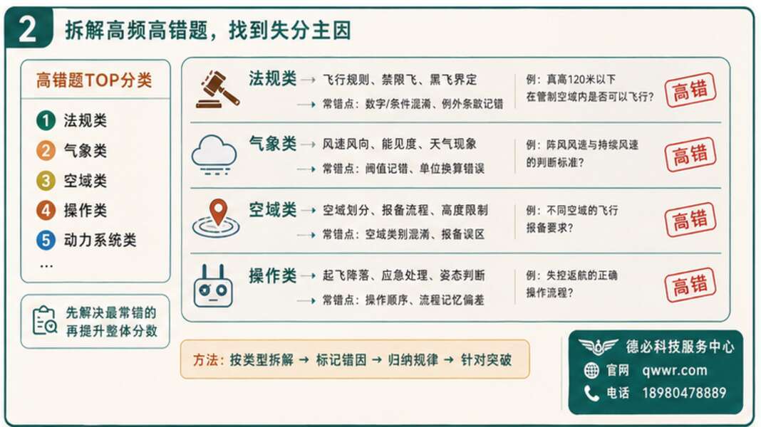 无人机题库练习怎么提分，先拆高错题