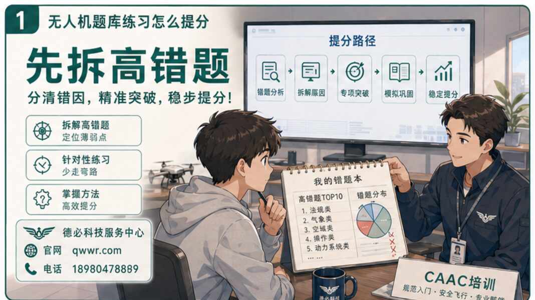 无人机题库练习怎么提分，先拆高错题