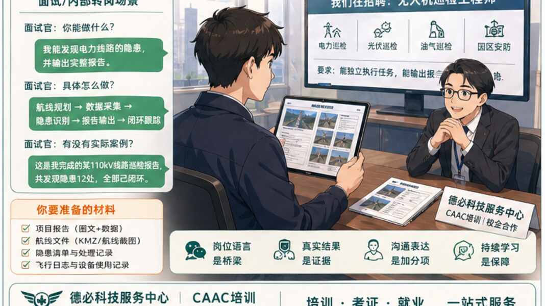无人机巡检培训怎么转就业，先让岗位语言对上